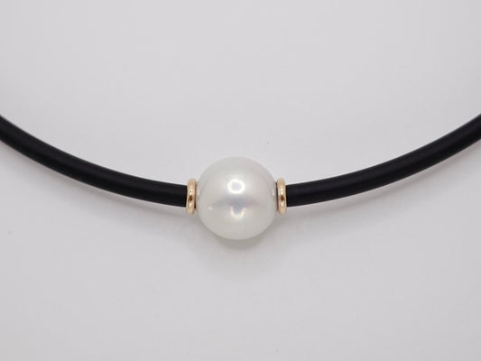 Freshwater Neoprene Necklace Gold