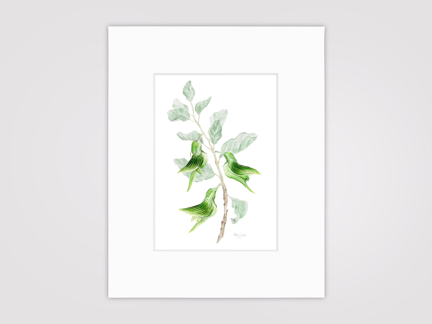 Green Birdflower Print